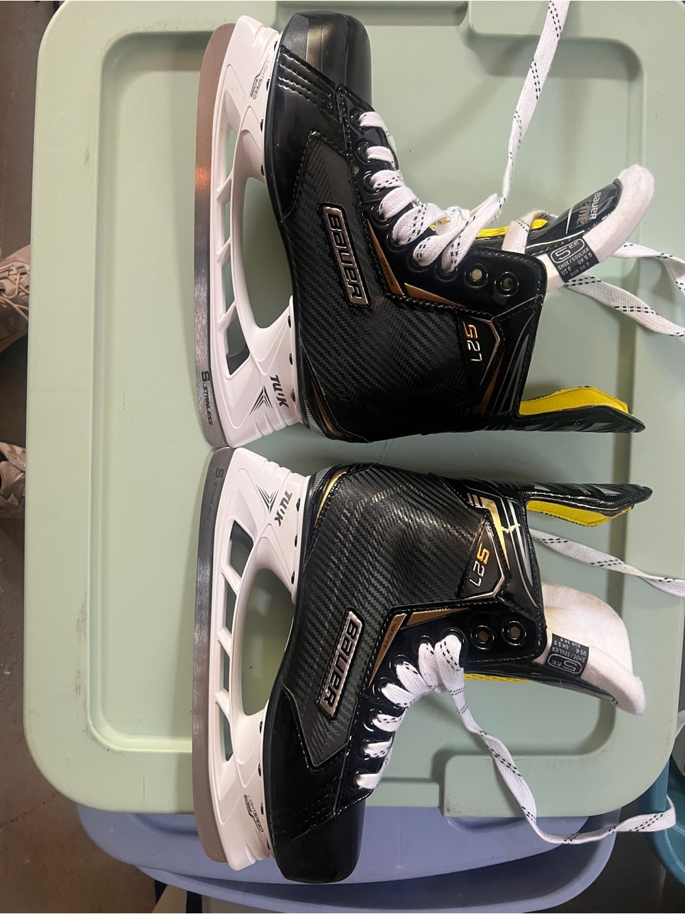 Bauer Black and Yellow Hockey Skate Pair